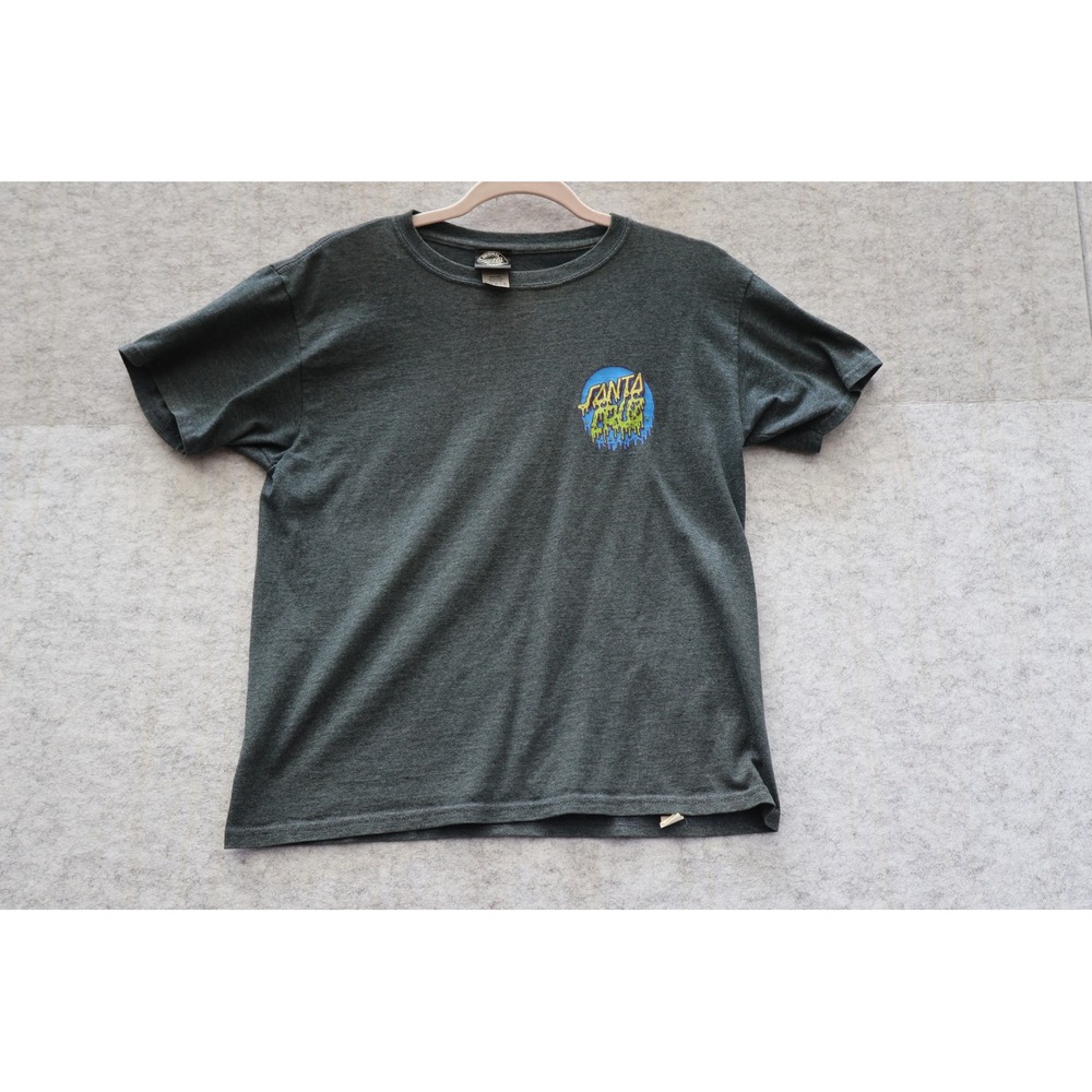 Santa Cruz Skateboards Slime Melting Dot Graphic T-Shirt Charcoal Grey Youth L
